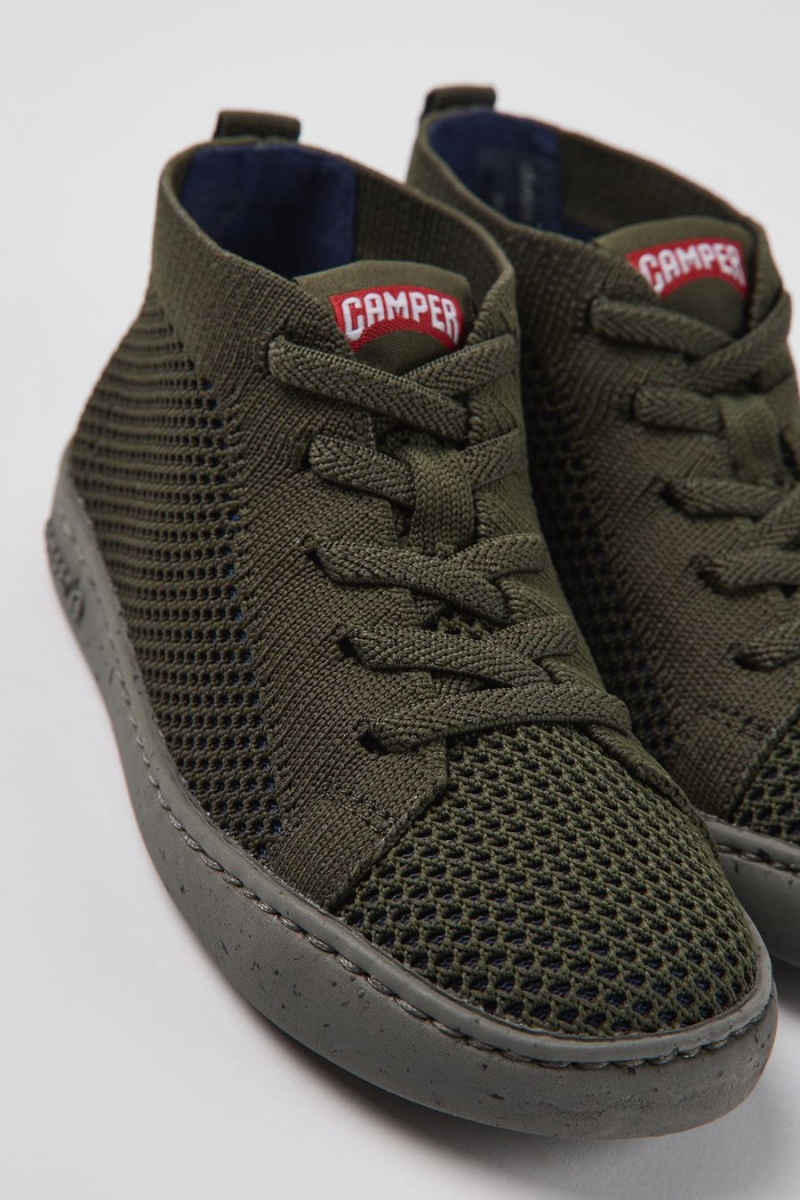 Botas Camper Peu Touring Textil Ankle Niño Verde | JGKTH-9160