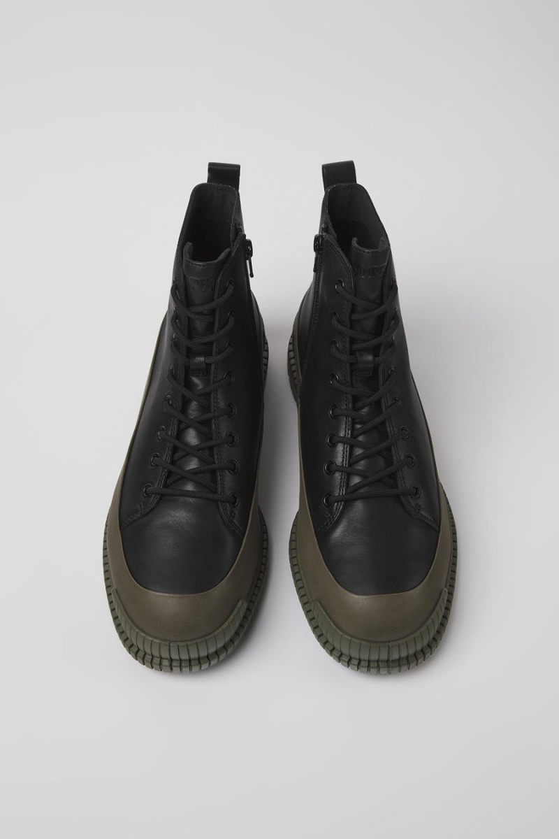 Botas Camper Pix Cuero Ankle Hombre Negras | LHGEN-6305