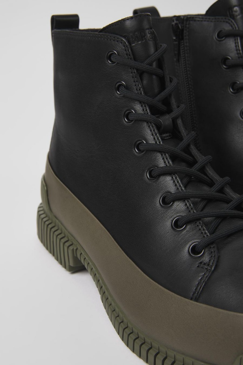 Botas Camper Pix Cuero Ankle Hombre Negras | LHGEN-6305