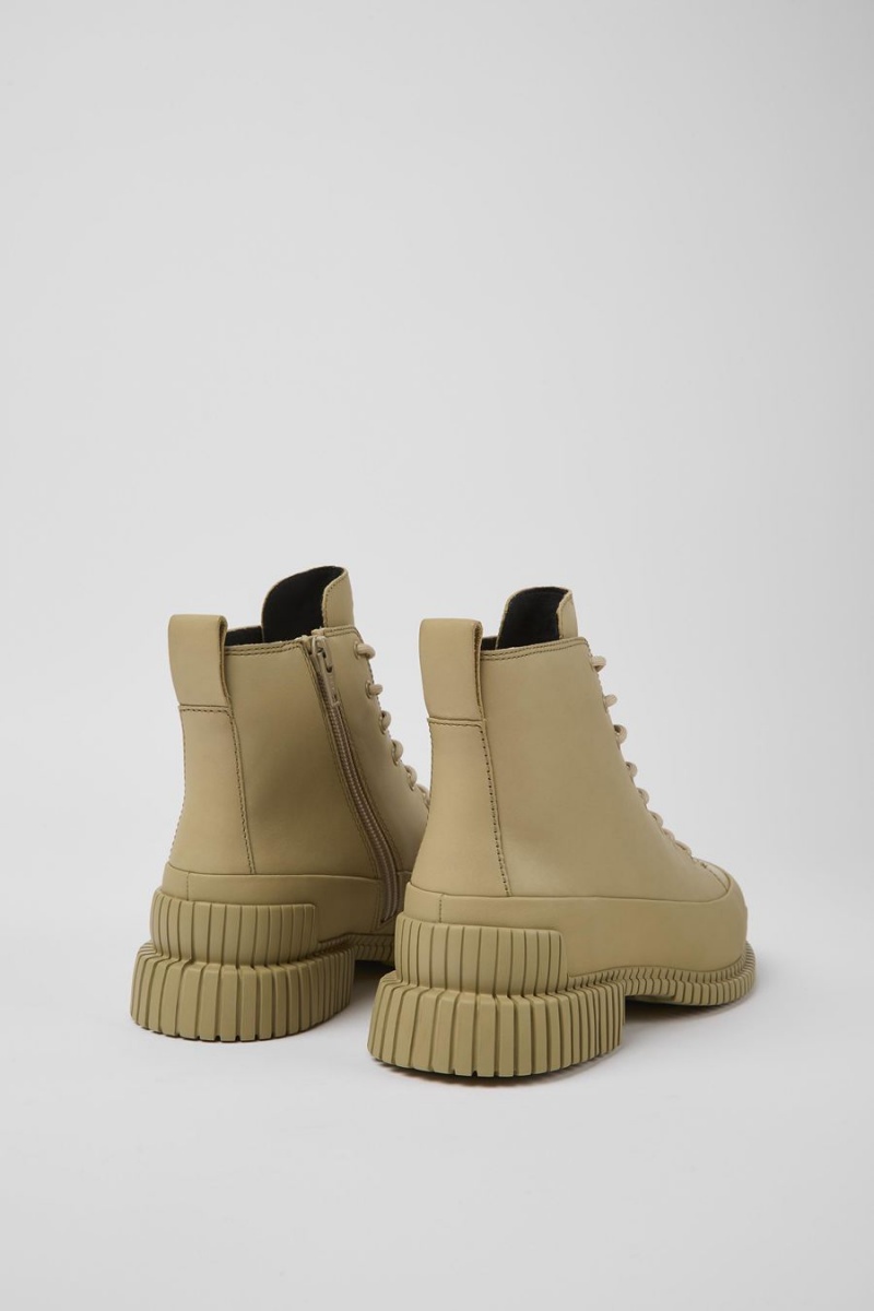 Botas Camper Pix Cuero Ankle Mujer Beige | EMZOW-4509