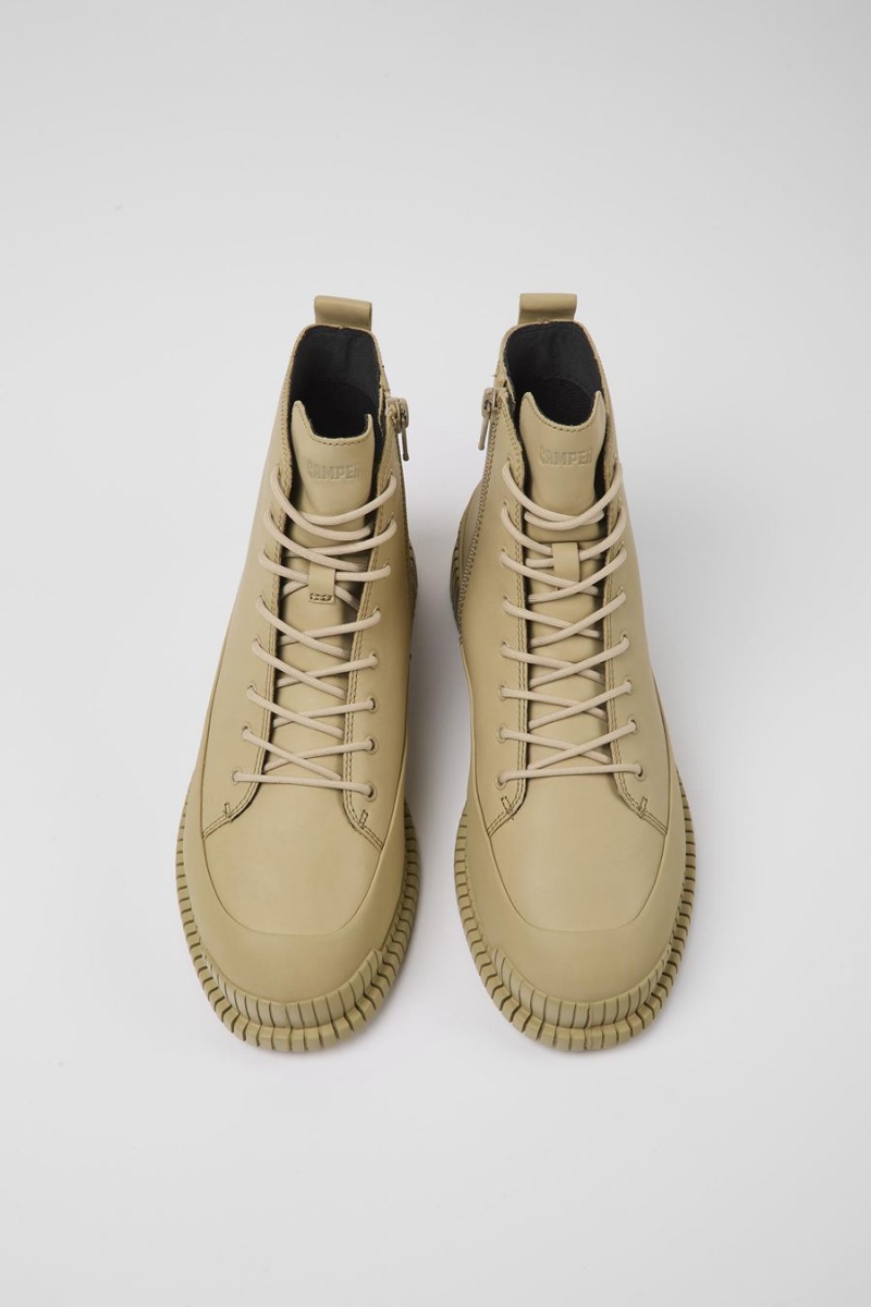 Botas Camper Pix Cuero Ankle Mujer Beige | EMZOW-4509