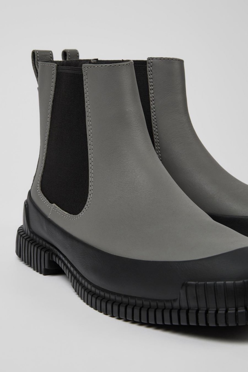 Botas Camper Pix Cuero Chelsea Hombre Gris | RXDCI-4528