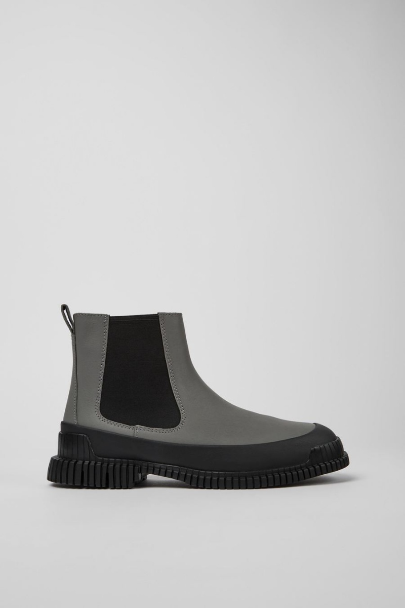 Botas Camper Pix Cuero Chelsea Hombre Gris | RXDCI-4528