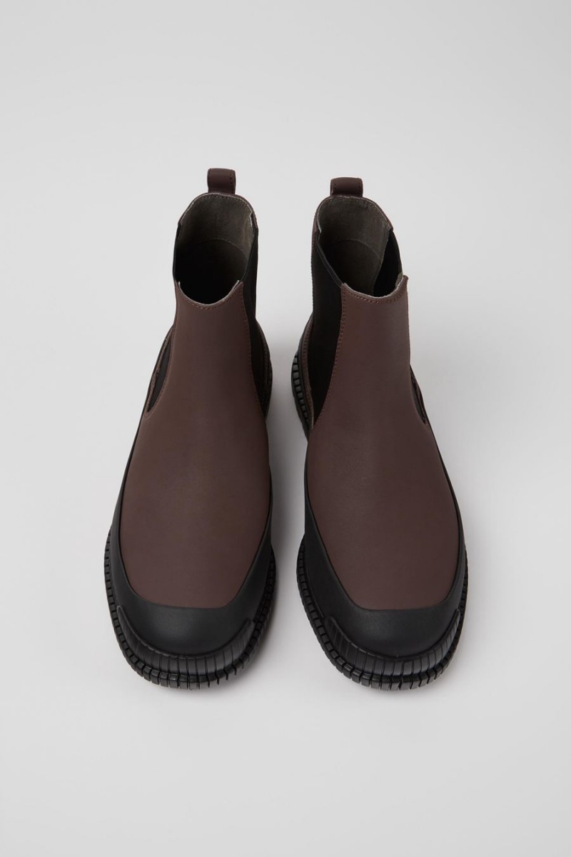Botas Camper Pix Cuero Chelsea Hombre Marrones | YDGCB-2591