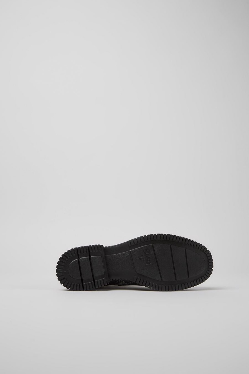 Botas Camper Pix Cuero Encaje up Mujer Gris | LQVND-7806
