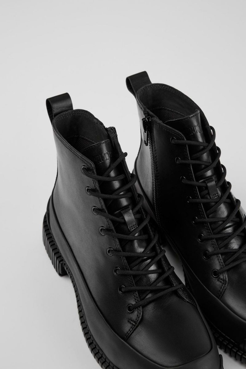 Botas Camper Pix Smart Encaje Up Mujer Negras | XZJOI-5468