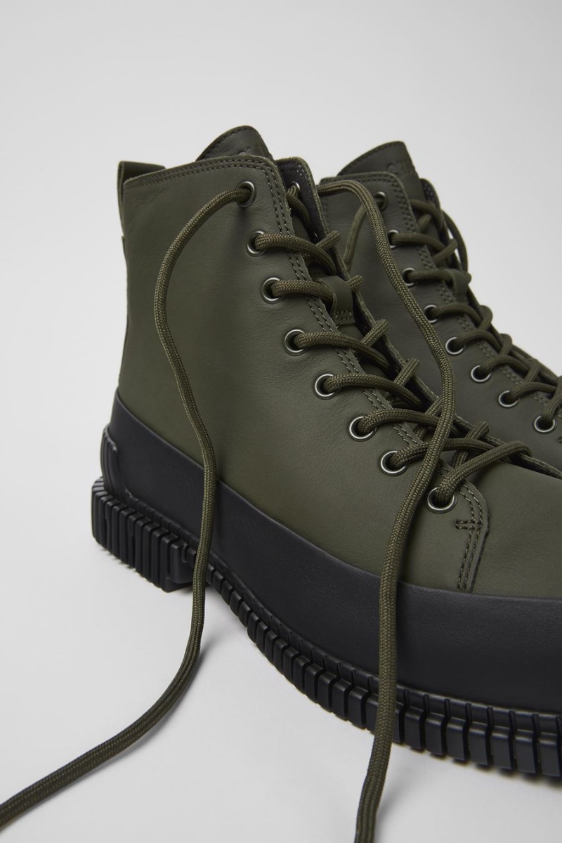 Botas Camper Pix Smart Khaki Encaje Up Hombre Verde | MKRTH-0683