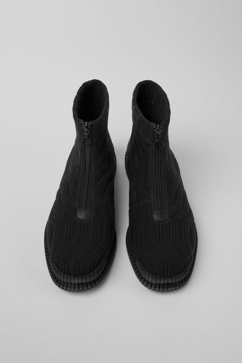 Botas Camper Pix Tencel Zip Hombre Negras | BAPDL-7239