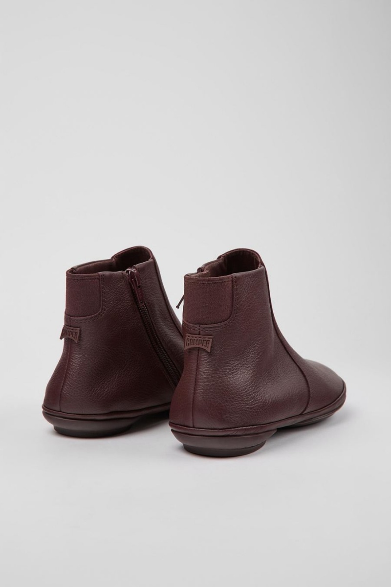 Botas Camper Right Cuero Ankle Mujer Burdeos | LBNWV-9527