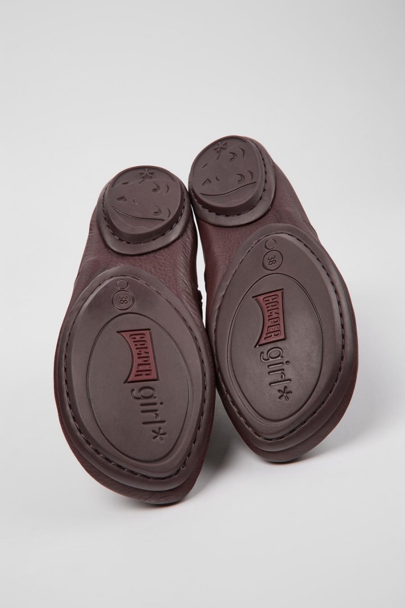 Botas Camper Right Cuero Ankle Mujer Burdeos | LBNWV-9527