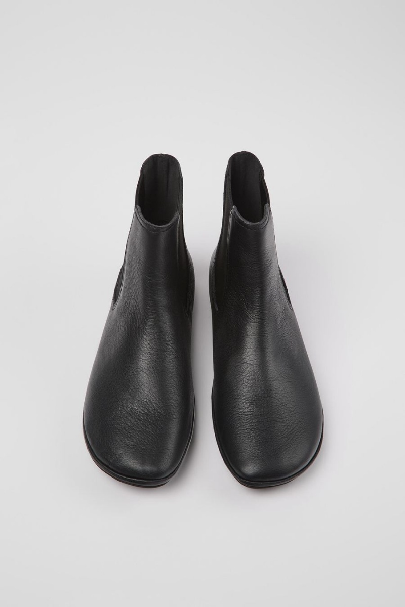 Botas Camper Right Cuero Ankle Mujer Negras | OPRCV-3146