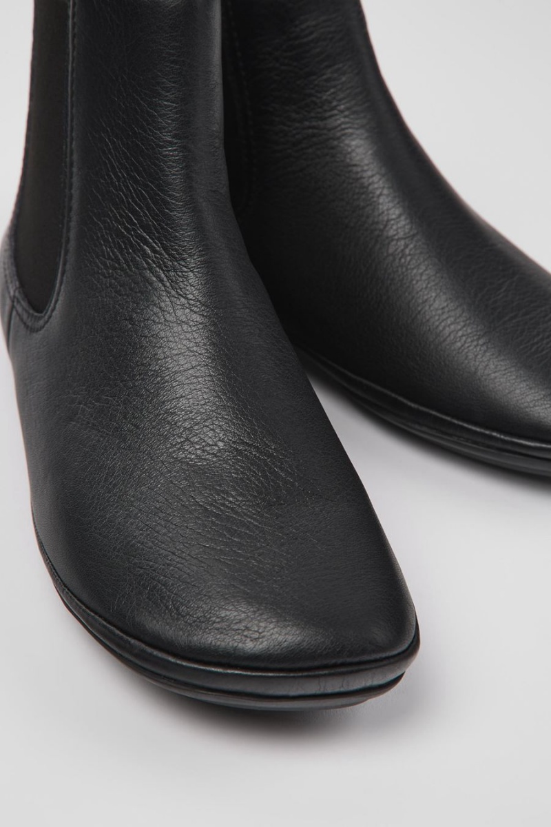 Botas Camper Right Cuero Ankle Mujer Negras | OPRCV-3146