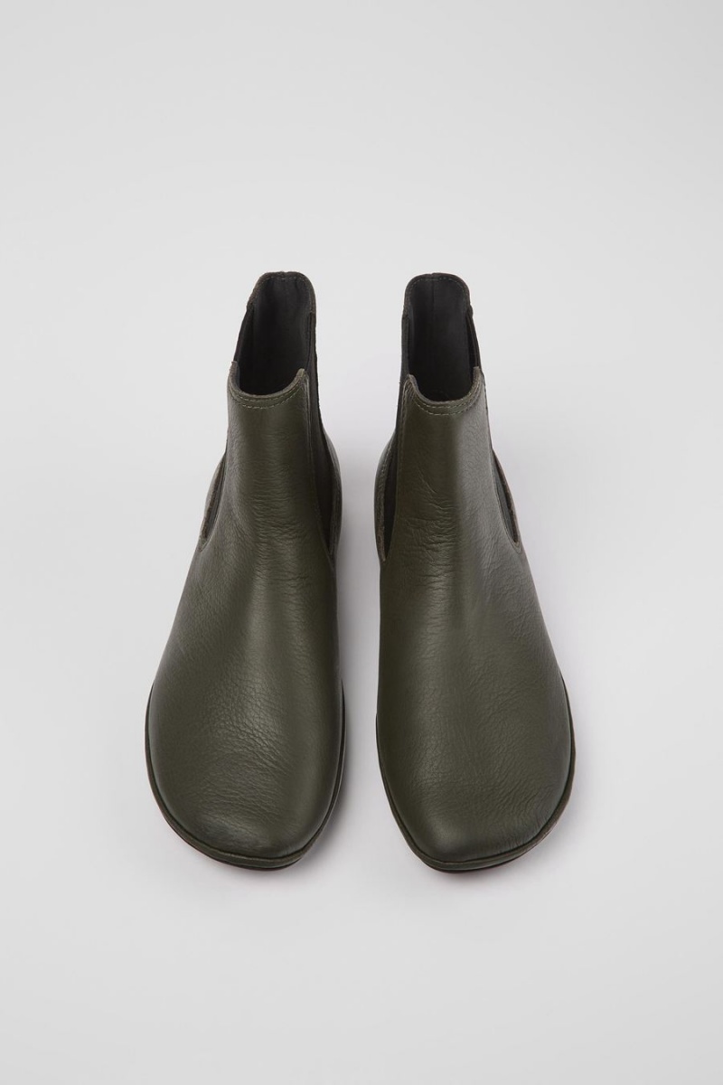 Botas Camper Right Cuero Ankle Mujer Verde | JTEHZ-1093