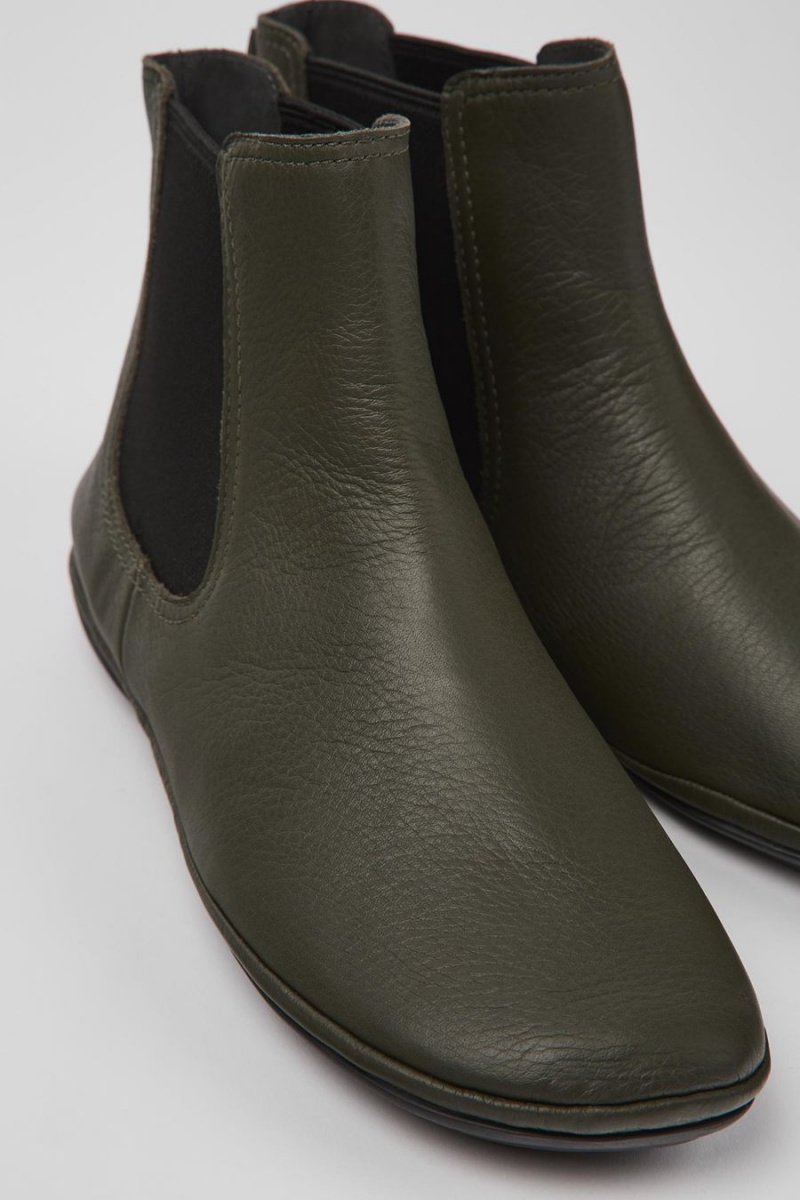 Botas Camper Right Cuero Ankle Mujer Verde | JTEHZ-1093
