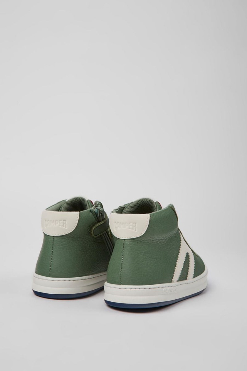 Botas Camper Runner Cuero Ankle Niño Verde | CXOUL-2375