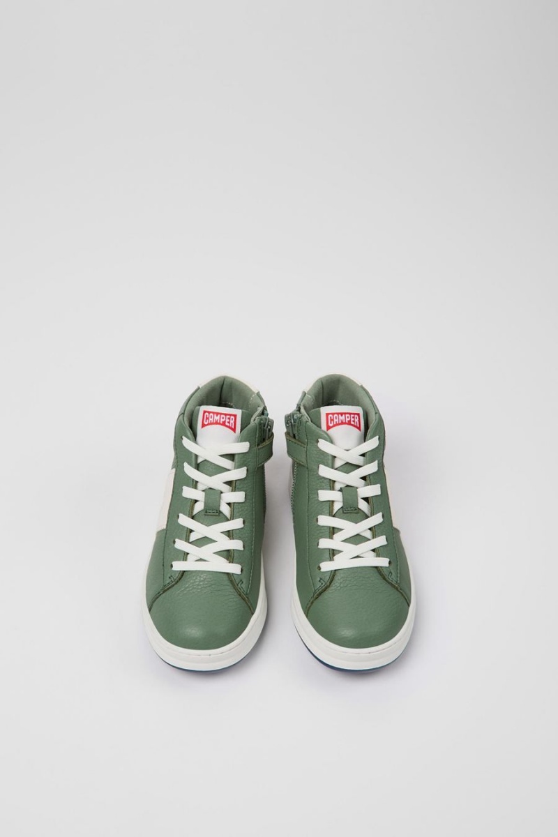 Botas Camper Runner Cuero Ankle Niño Verde | CXOUL-2375