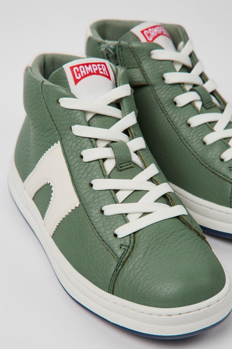 Botas Camper Runner Cuero Ankle Niño Verde | CXOUL-2375