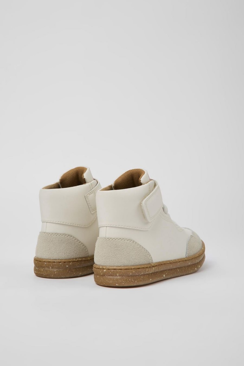 Botas Camper Runner Cuero Nubuck Ankle Niña Blancas | TWADJ-1278