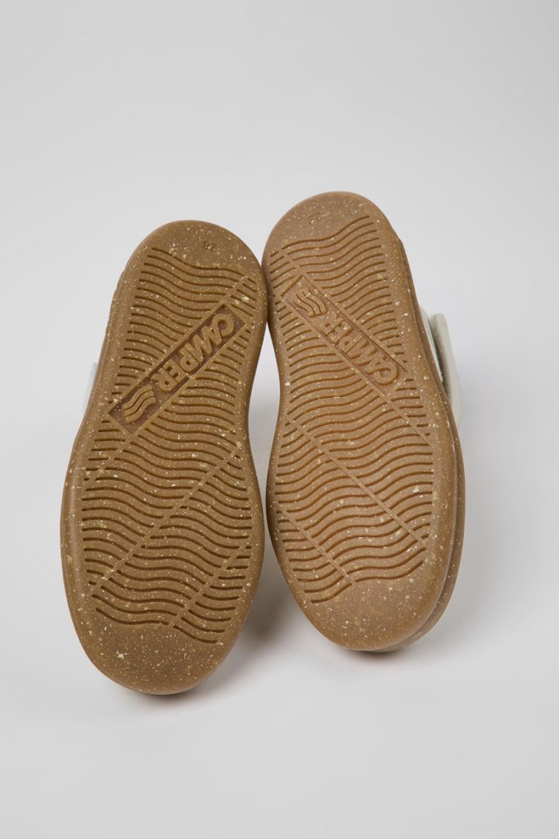 Botas Camper Runner Cuero Nubuck Ankle Niño Blancas | VANIC-8427