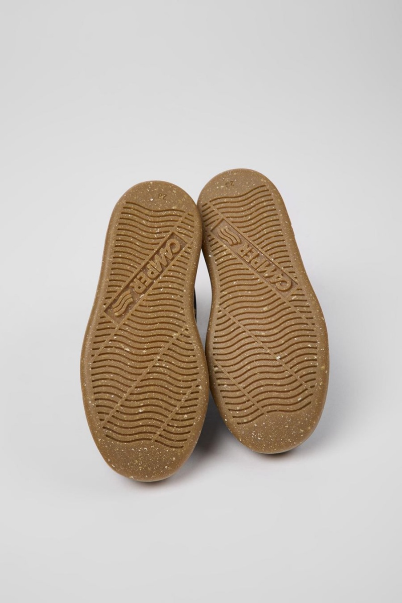 Botas Camper Runner Cuero Nubuck Ankle Niño Azul Marino | FQCZB-8095