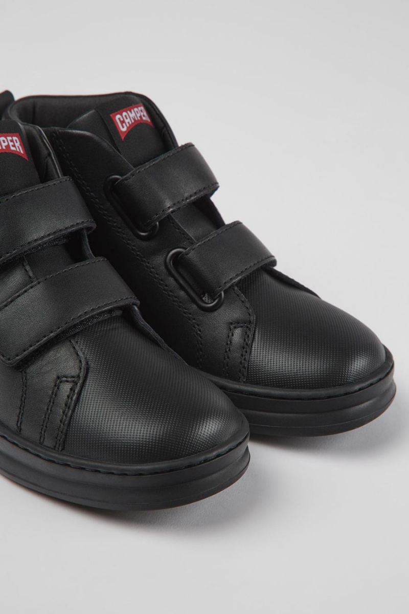 Botas Camper Runner Cuero Textil Ankle Niña Negras | LOQZK-7641