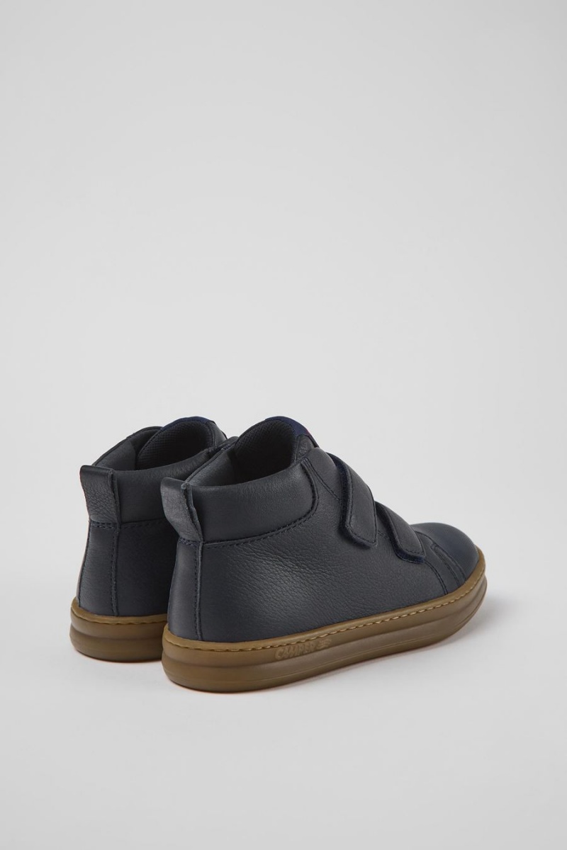 Botas Camper Runner Cuero Textil Ankle Niño Azul Marino | CUFRG-7651