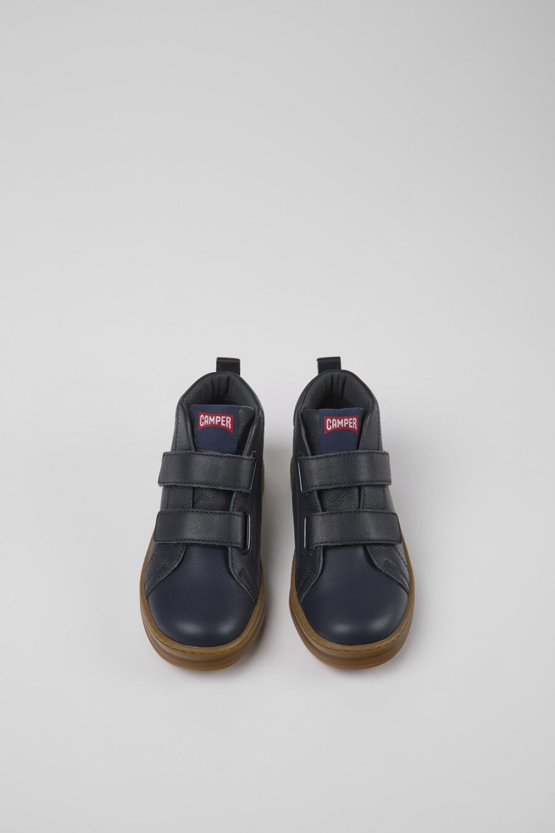 Botas Camper Runner Cuero Textil Ankle Niño Azul Marino | CUFRG-7651