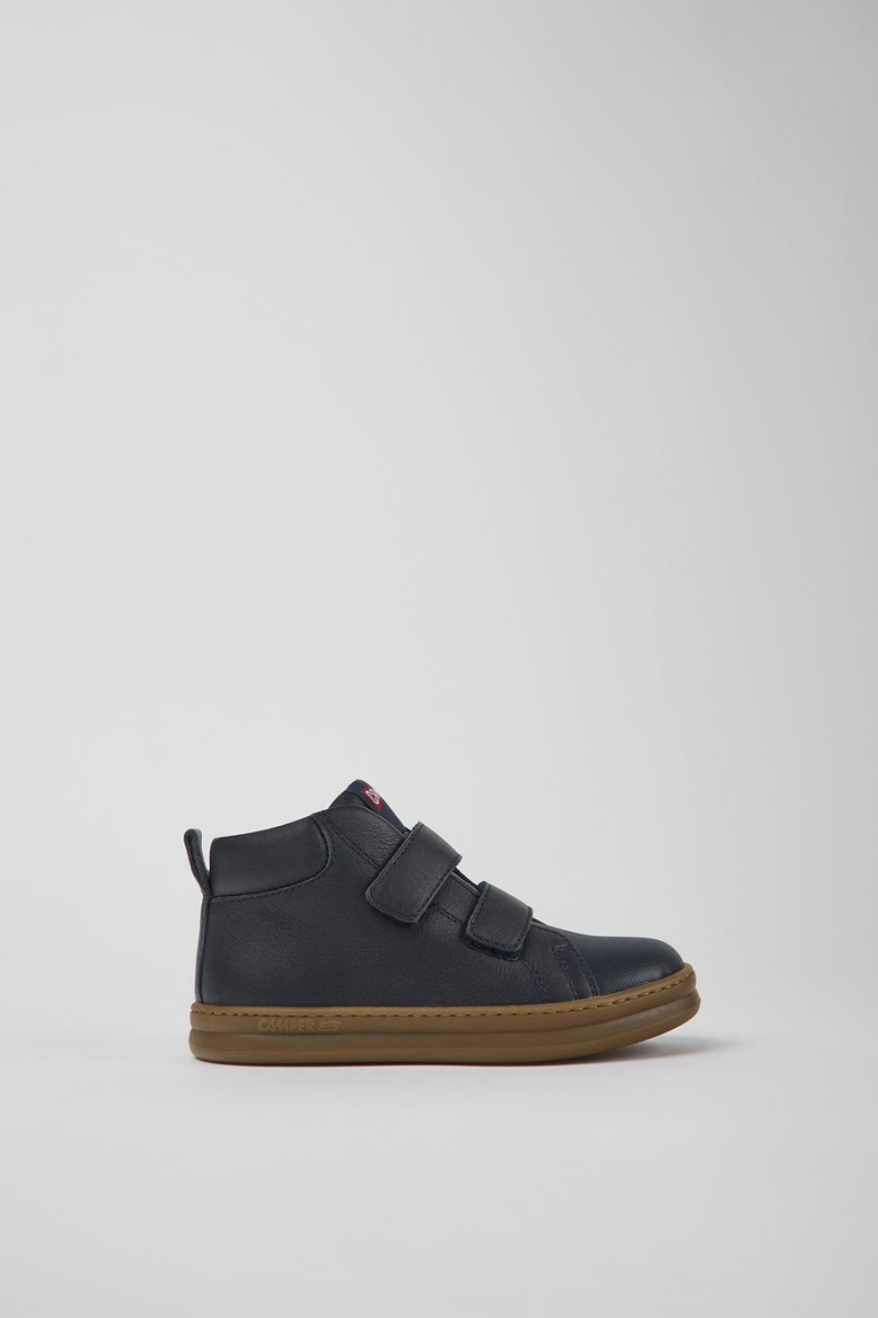 Botas Camper Runner Cuero Textil Ankle Niño Azul Marino | CUFRG-7651