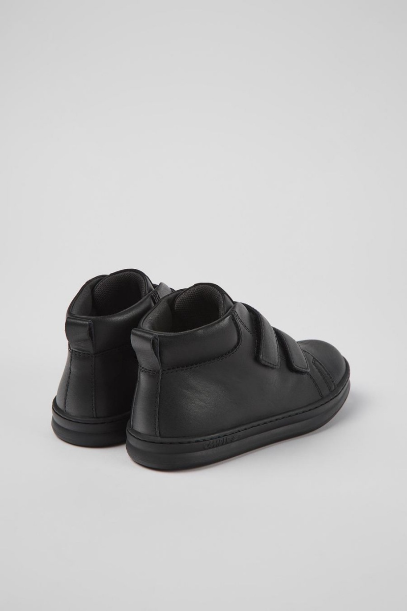 Botas Camper Runner Cuero Textil Ankle Niño Negras | CWTRG-2816