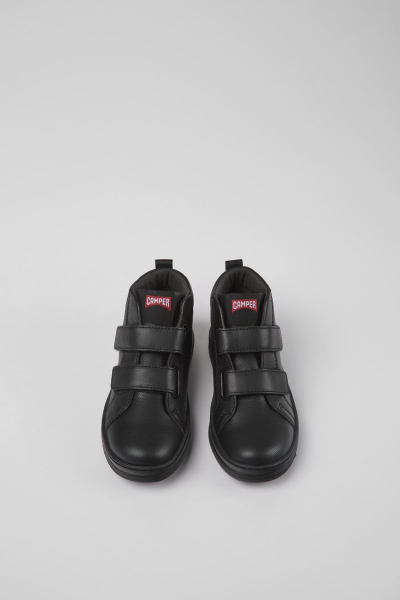 Botas Camper Runner Cuero Textil Ankle Niño Negras | CWTRG-2816