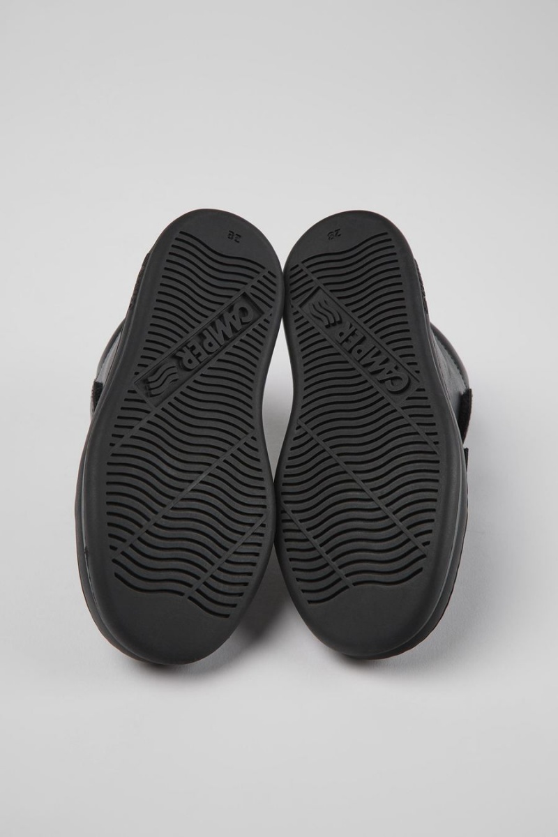 Botas Camper Runner Cuero Textil Ankle Niño Negras | CWTRG-2816