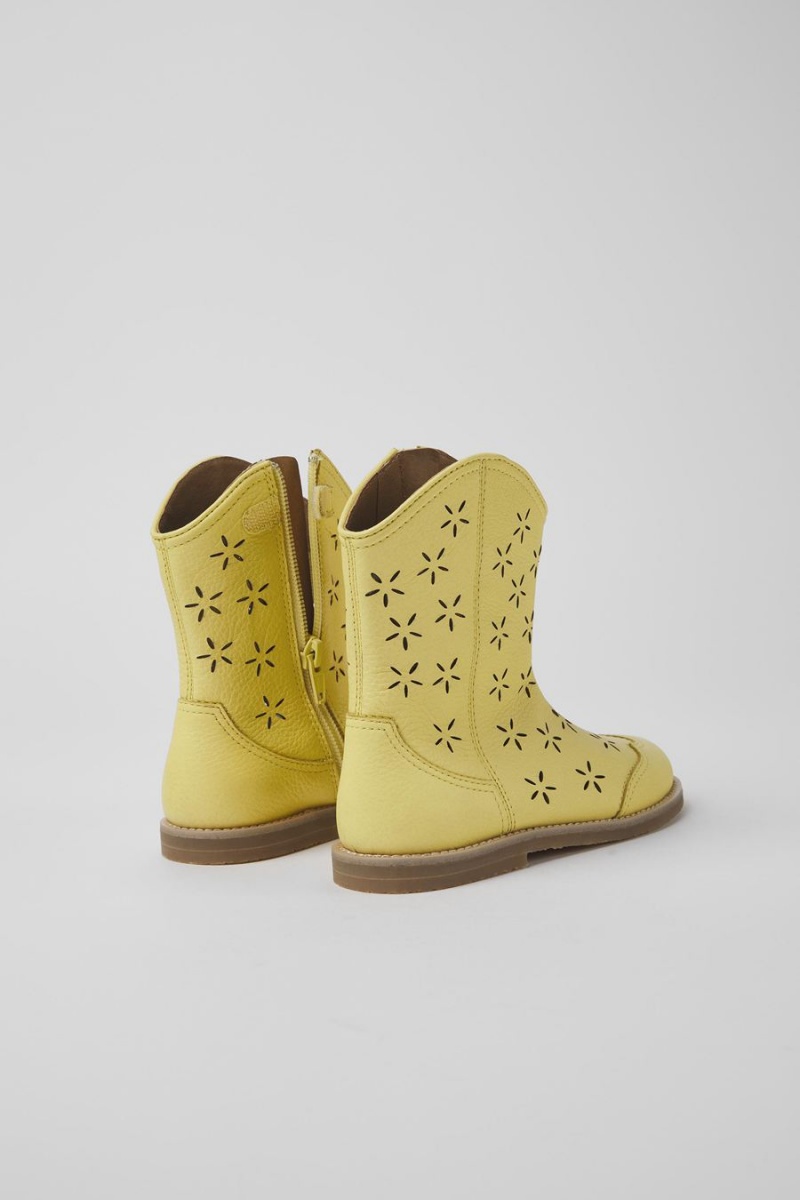 Botas Camper Savina Cuero Niña Amarillo | RCPDT-2369