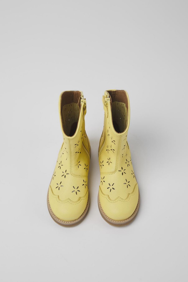 Botas Camper Savina Cuero Niña Amarillo | RCPDT-2369