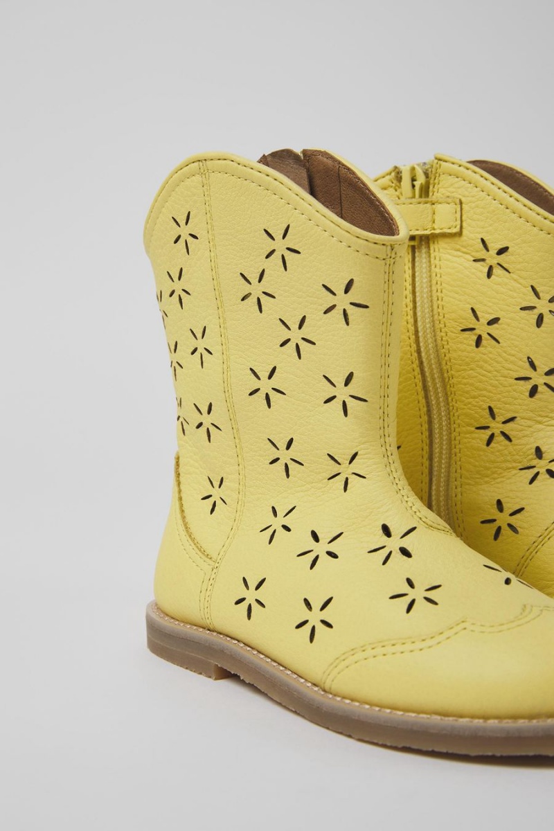 Botas Camper Savina Cuero Niña Amarillo | RCPDT-2369