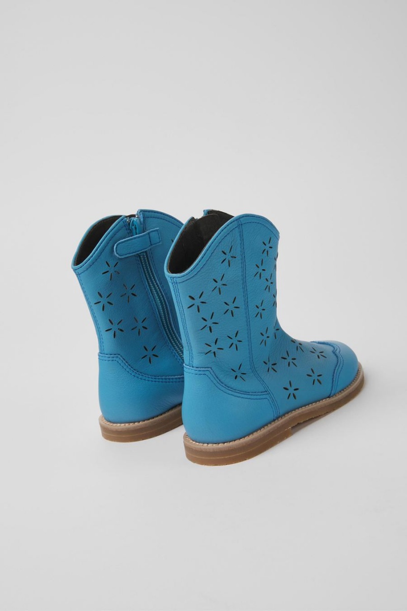 Botas Camper Savina Cuero Niña Azules | FSVUE-4963
