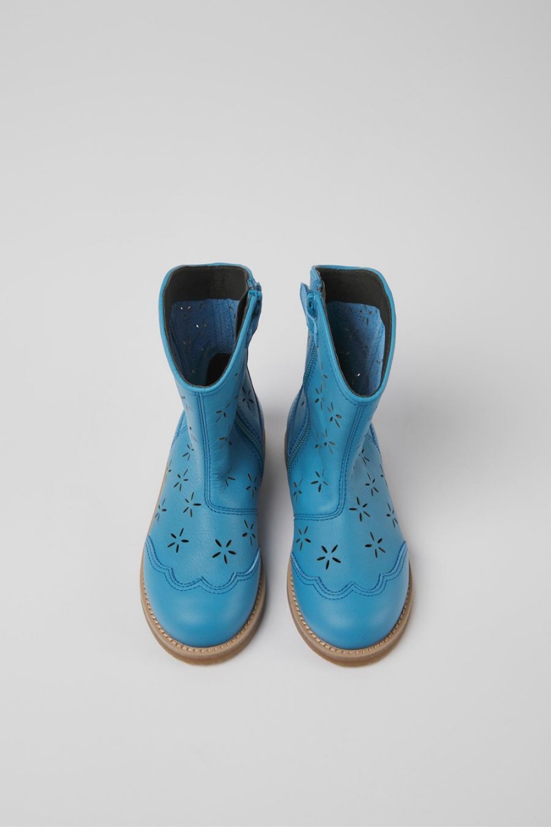 Botas Camper Savina Cuero Niña Azules | FSVUE-4963