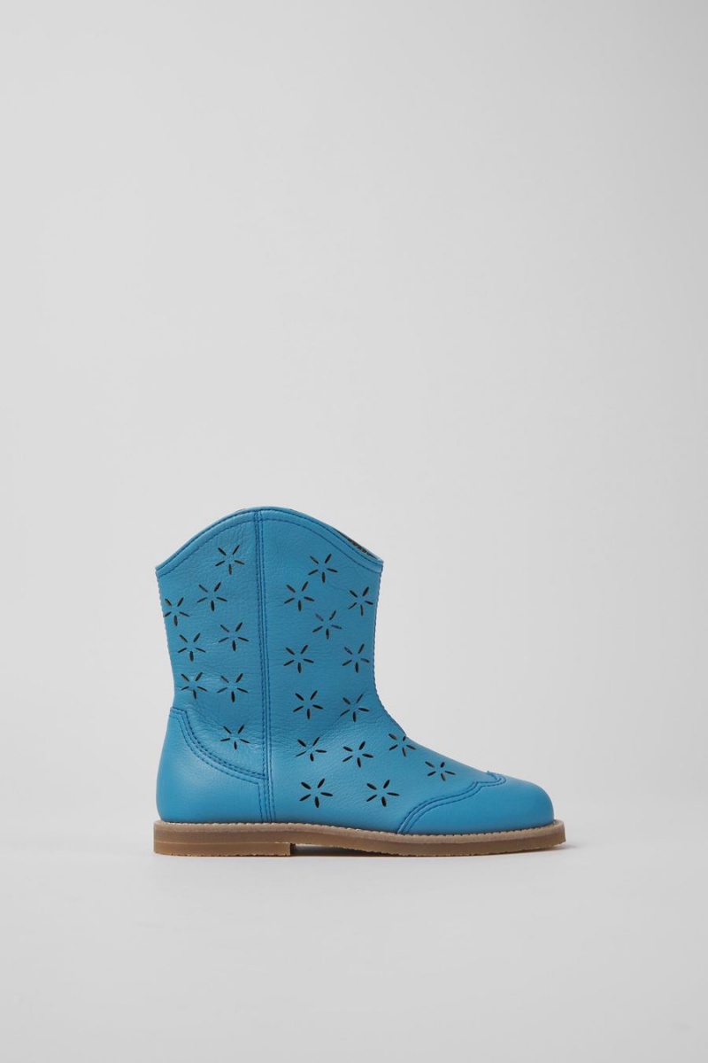 Botas Camper Savina Cuero Niña Azules | FSVUE-4963
