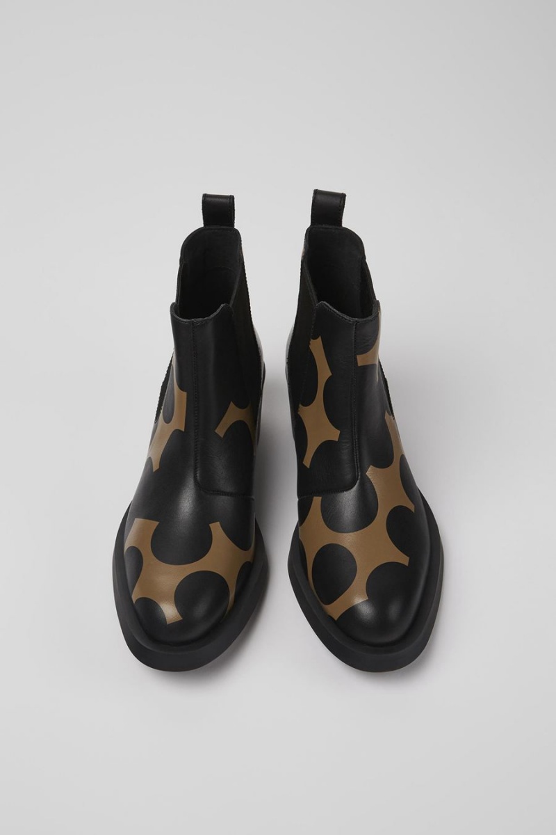 Botas Camper Twins Cuero Ankle Mujer Negras | ZFPRO-1324