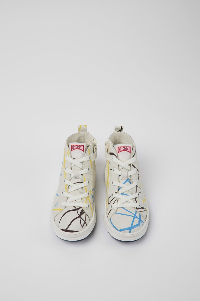 Botas Camper Twins Cuero Ankle Niña Blancas | CWLVG-1542