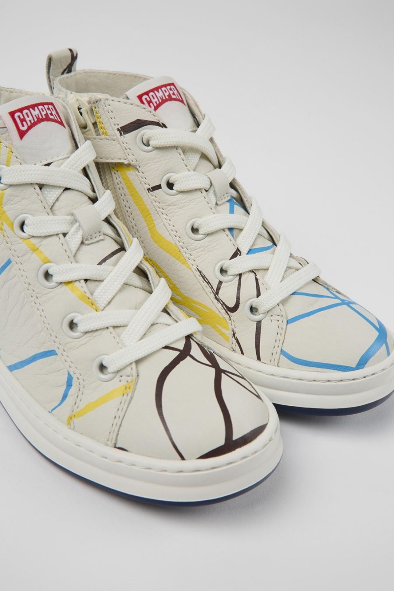 Botas Camper Twins Cuero Ankle Niña Blancas | CWLVG-1542