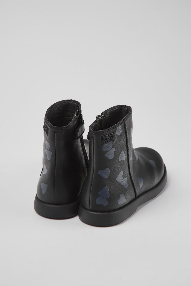 Botas Camper Twins Cuero Ankle Niña Negras | PIZCQ-7596