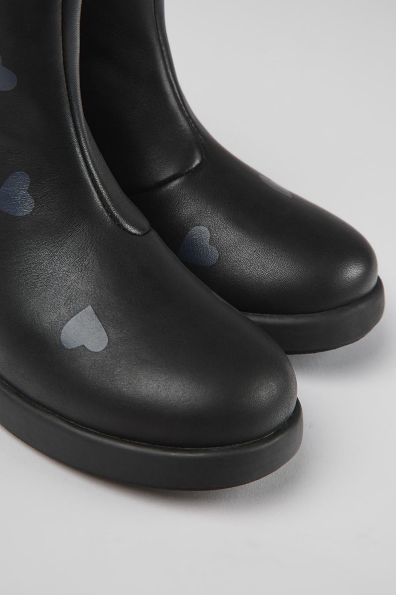 Botas Camper Twins Cuero Ankle Niña Negras | PIZCQ-7596