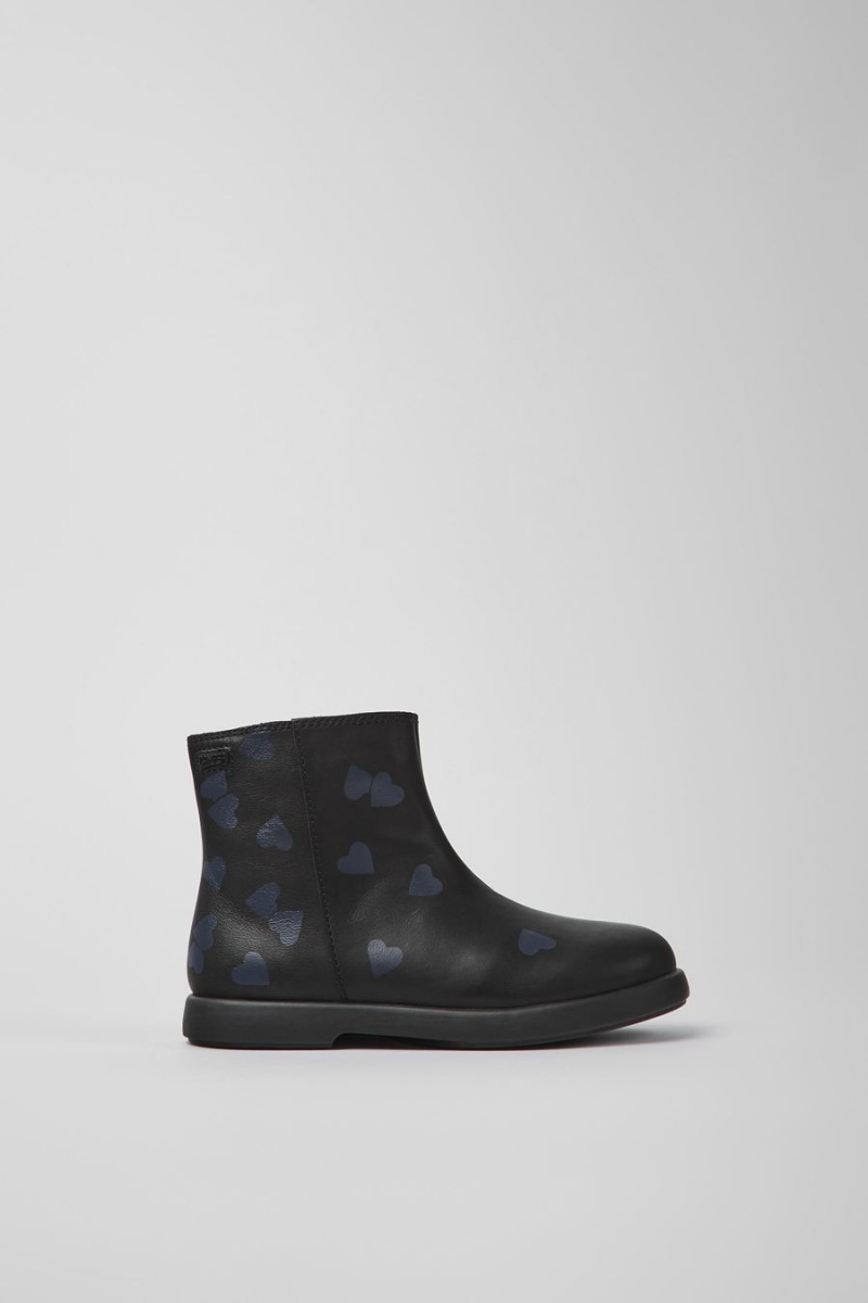 Botas Camper Twins Cuero Ankle Niña Negras | PIZCQ-7596