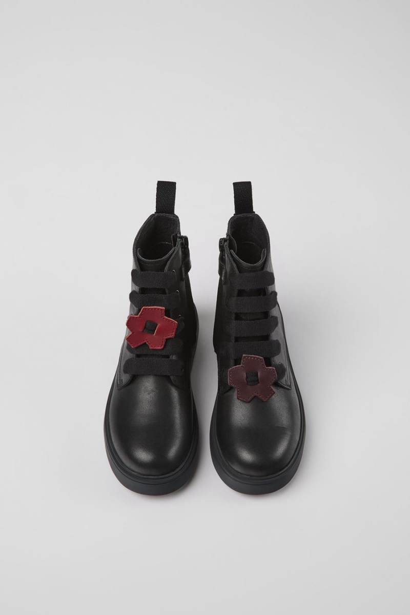 Botas Camper Twins Cuero Ankle Niña Negras | NJLGM-9516