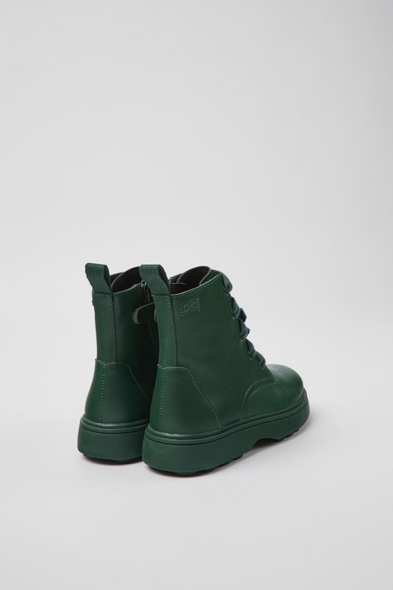 Botas Camper Twins Cuero Ankle Niña Verde | CVQPS-7612