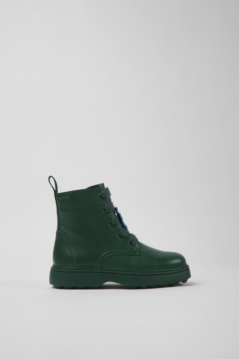 Botas Camper Twins Cuero Ankle Niña Verde | CVQPS-7612