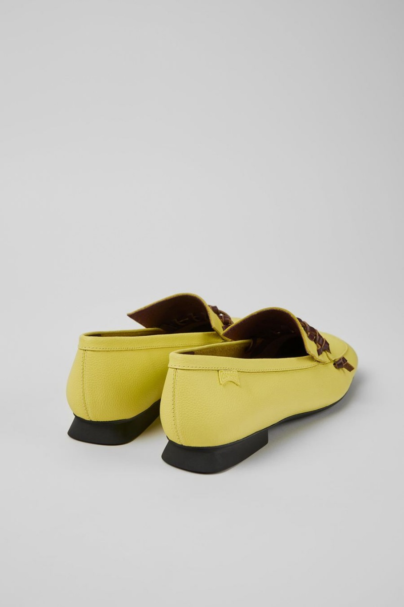 Mocasines Camper Casi Myra Cuero Mujer Amarillo | XMKEB-7169