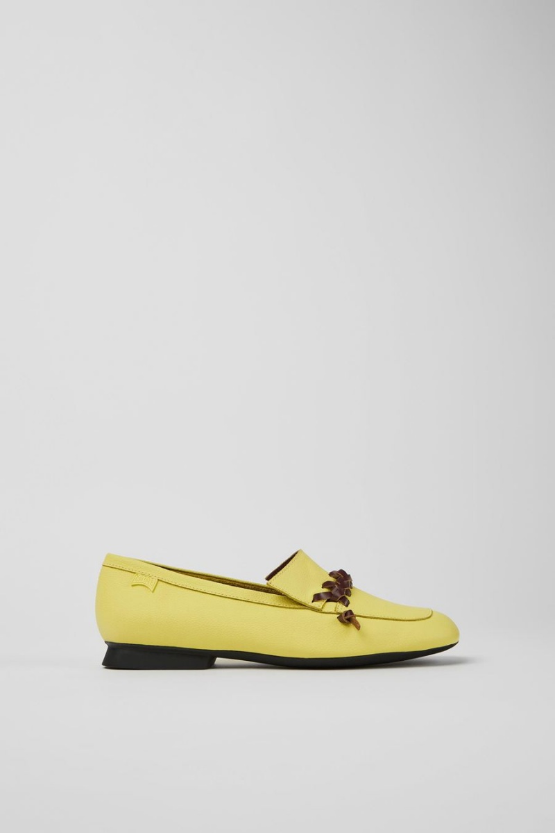 Mocasines Camper Casi Myra Cuero Mujer Amarillo | XMKEB-7169