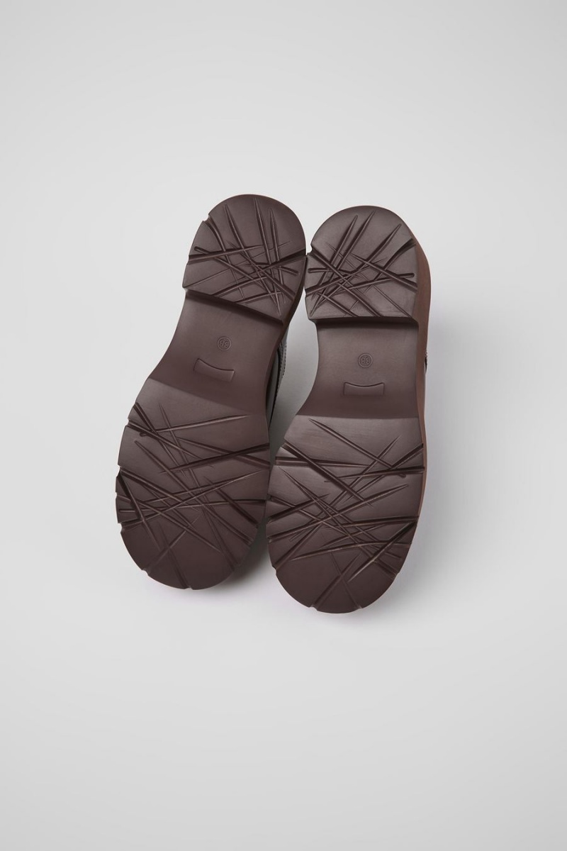 Mocasines Camper Milah Cuero Encaje up Mujer Burdeos | AMXPZ-0731
