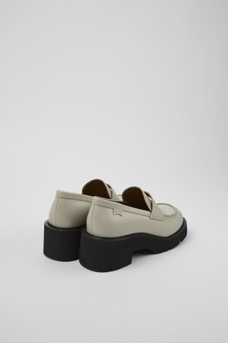 Mocasines Camper Milah Cuero Mujer Gris | GSBEO-7413